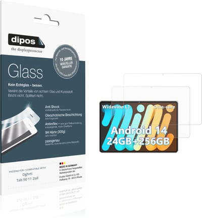 dipos – 2x Matte Pantserfolie geschikt voor Dghrti Tab 50 11 Zoll | 9H Screenprotector