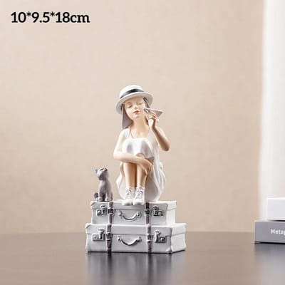 Moderne Minimalistische Kunst Figuur Sculptuur Abstracte Hars Meisje Ornamenten Kamer Woonkamer Creatieve Karakter Ornamenten Decoraties