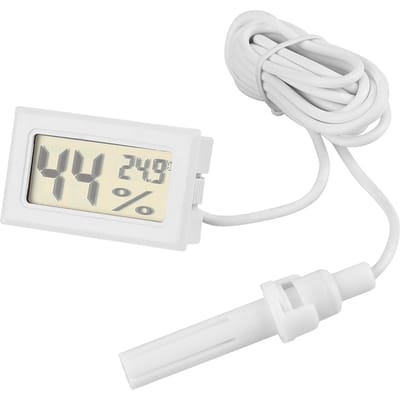 Thermomètre Hygromètre Numérique LCD avec Sonde Externe pour Reptile white
