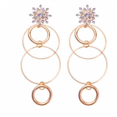 Clip Oorbellen -Goudkleurig -lang- Strass- geen gaatje-Charme Bijoux