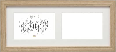 Deknudt Frames fotolijst S66KD2 - naturel - 2 horizontale foto's 10x15 cm
