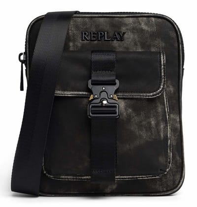 REPLAY schoudertas Reporter Bag Washed Black zwart