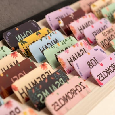 Bijbel Tabbladen - Boek Index - Bijbel Organiseren - Grote Print - 90 Stuks - Pastel Bloei