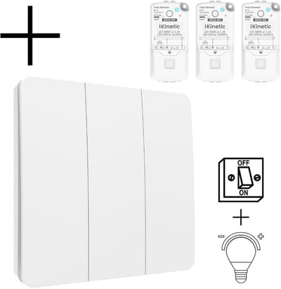 Draadloze Wandschakelaar | Wifi | App bediening | Opbouw montage | Aan Uit Dimmer | Tuya | Wit