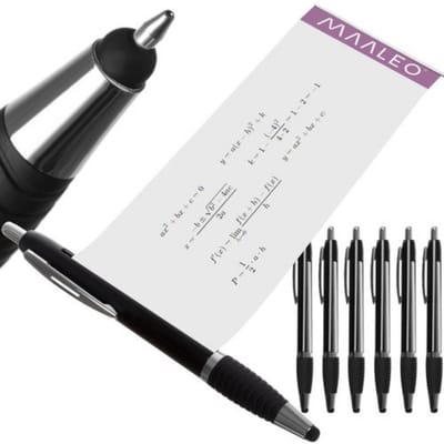 Maaleo Spiekpen - 6x stuks - 3x blauw - 3x zwart - balpen - pen met spiekbriefje - spiek pen