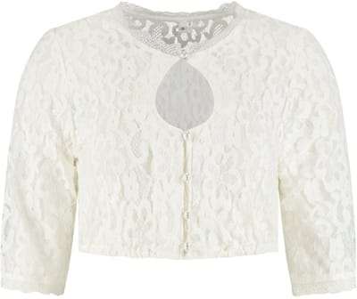 Dirndl Blouse Oktoberfest - Cremé - Druppelvormige Halslijn - Dames - Maat XS