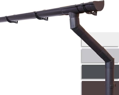 Halfronde Dakgootset voor Terras en Carport 100mm 6 Meter Donkerbruin