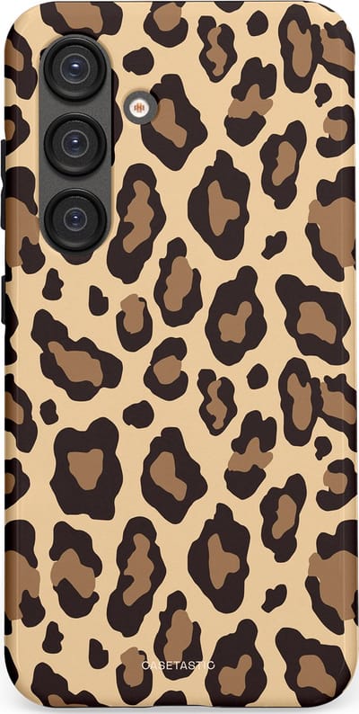 Casetastic hoesje geschikt voor Samsung Galaxy S25 - Dubbellaagse bescherming - Wilde Panter - Fashion Case - Zwart Taupe Crème