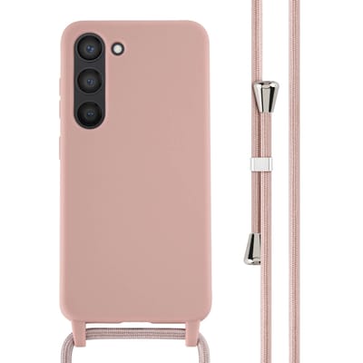 imoshion Hoesje - Geschikt voor Samsung Galaxy S23 - Siliconen hoesje met koord - Sand Pink