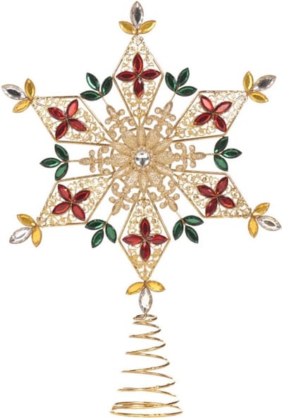 Goodwill Kerstboompiek-Piek Ster Goud-Rood 38 cm