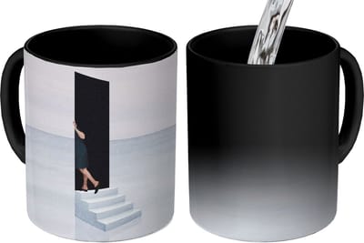 Magische Mok - Foto op Warmte Mokken - Koffiemok - Vintage - Deur - Abstract - Magic Mok - Beker - 350 ML - Theemok