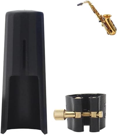 Altsaxofoon Mondstuk Cap en Lederen Rietbinder Bevestiging voor Alto Saxofoon - Kwaliteitsaccessoires voor Muzikanten