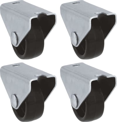 AMIG bokwiel/transportwiel - 4x - D30mm - nylon - 45kg draagvermogen - zwart