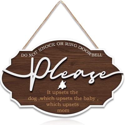 Cosensi - Dailygoods - Dailygoody - Baby Slapen Teken voor Voordeur - Niet Bellen Deurbel Teken - Schattig en Praktisch - 1 x 1 cm - Decoratieve Hanger - Voor Thuisgebr