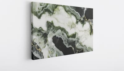 Saammp Canvas Schilderij - Groen wit marmer - Abstract kunstwerk - 30x20 - Foto op canvas - Wanddecoratie - Muurdecoratie Woonkamer - Slaapkamer decoratie - Canvas Print