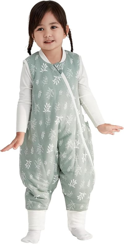 Slaapzak met Voetjes voor Peutertjes 2.5 TOG Katoen Mouwloos Winter Warm