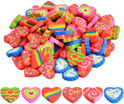 Dailygoods - Gummen voor kinderen - Liefdesvorm - Grappig en kleurrijk - 100 stuks - Beloningen en huiswerk - Geschikt voor klaslokaal