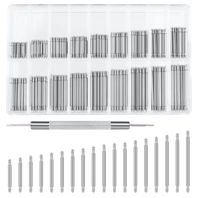 Dailygoods - YiliYa 432 stuks horlogebandjes, schakelpinnen, veerpennen, horlogeband, pennen, veerstaafgereedschap, horloges, veerpengereedschap, set, horlogemakersgereedschap, set, horlogemakersgereedschap