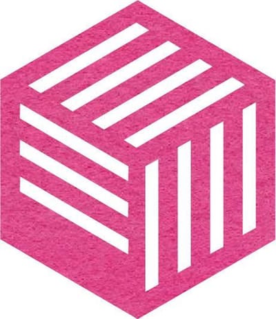 Hexagon Kubus vilt onderzetters - Fuchsia - 6 stuks - ø 10 cm - Tafeldecoratie - Glas onderzetter - Cadeau - Woondecoratie - Tafelbescherming - Onderzetters voor glazen - Keukenbenodigdheden - Woonaccessoires - Tafelaccessoires