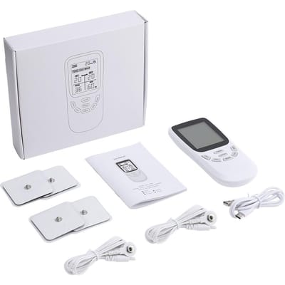 36-Modi Tens Puls Fysiotherapie Machine Volledige Lichaamsmassager 20-Niveaus Spierstimulator Ontspanningstherapie wit