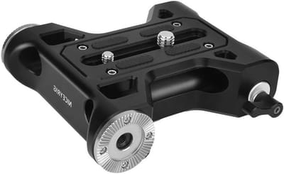 Basisplaat met ARRI Rosette Bevestiging en 15mm Rod Klem voor Canon C100/C300/C500, Sony FS7/FS5/FX9 en Red DSMC2 - Professionele Filmaccessoires voor Cinema Camera's