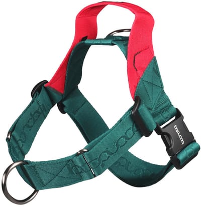 Boondog Hondentuig 0109 - Anti Trek - 2 Bevestigingspunten - Met Handvat - Verstelbaar - Comfortabel Harnas - Green - Maat M