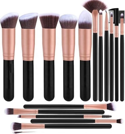 make-up kwasten, 16 PCS make-up kwasten set Rose gouden make-up kwasten Premium synthetische make-up kwasten voor foundation Gezichtspoeder Blending Blush Concealers Oogschaduw, Premium synthetische make-upborstels , foundation, blush, oogcorrectors