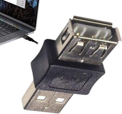 USB Adapter - Koppelstuk Connector - Apparaten Verbinden - Ruimtebesparend Ontwerp - Compact Formaat - Zwart