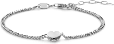 New Bling - 9NB-1409 - zilveren armband met hartje - 925 sterling silver - rhodium plated