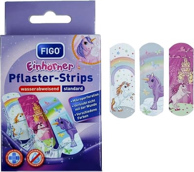 Figo Waterafstotende Kinderpleister - Strips - Eenhoorn - 2 x 10 Stuks = 20 Stuks!!