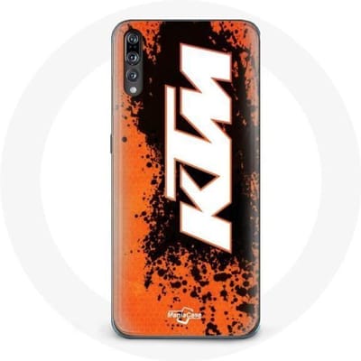 Coque pour Huawei p20 KTM Logo blanc fond orange