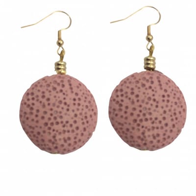 Oorbellen- Lavasteen- Zilver-Old- Goudkleurig- Roze-Charme Bijoux
