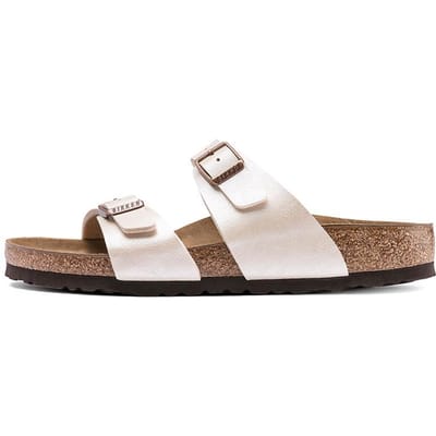 Sandales à enfiler Birkenstock Sydney Minimalistes Polyvalentes Respirantes pour l'Extérieur Sandales Unisexes Beige 1016171 36 white