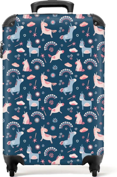 NoBoringSuitcases.com - Kinderkoffer princess - Past binnen 55x40x20 cm en 55x35x25 cm - Reistas hardcase - Handbagage koffer kinderen - Reisbenodigdheden - Reiscadeau - Trolley op wieltjes - Reiskoffer met wielen - Rolkoffer - Kindertrolley meisje