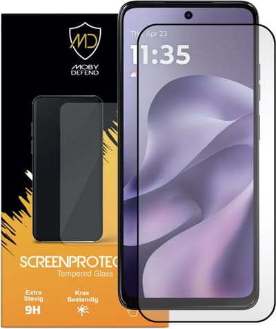 MobyDefend Screenprotector - Geschikt voor Motorola Moto G17 / Motorola Moto G17 Power - Screensaver Met Zwarte Randen - Gehard Glas