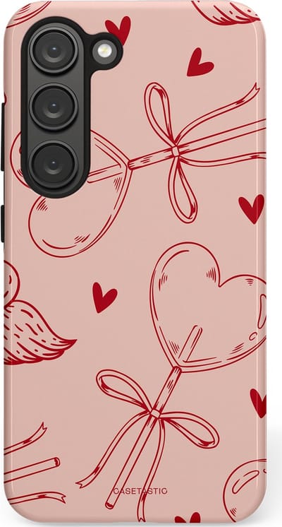 Casetastic Hoesje Geschikt voor Samsung S23 - Stijlvolle Beschermende Duo-layer Case - Zoete strikjes
