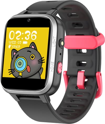 Belesy® YOUTH - Smartwatch Jongens – Kinder Horloge – Stappenteller – Calorieën –Camera – Muziek speler –Je eigen foto als wijzerplaat - Kleurenscherm - Full Touch – Zwart - Siliconen - Moederdag