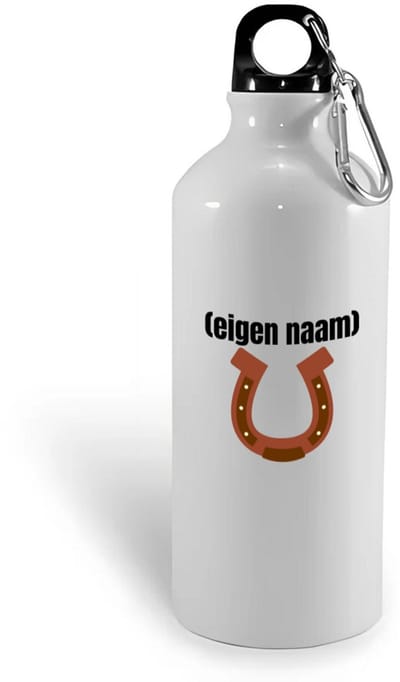 Hacebo® - paarden hoefijzer met eigen naam waterfles - Paarden - paarden liefhebbers - iemand die houdt van paarden - verjaardag - cadeau - kado - water fles - 400ML