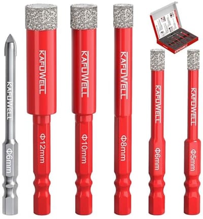Diamantboren voor tegels - Set van 6 stuks met diverse maten (5-12 mm)