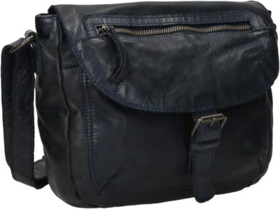 Bear Design Medium Crossbodytas / Schoudertas Dames - Leer - Mattea - Blauw