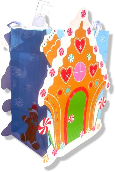4 Luxe Kerst Cadeautasjes A5 formaat 18x13x10cm - Kerst Papieren cadeautasjes met Full-color bedrukking