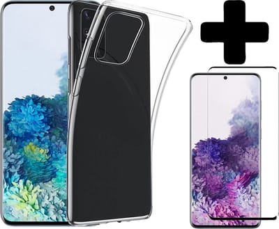 Hoesje - Met Screenprotector - Geschikt voor Samsung Galaxy S20 - Sterk & Shockproof - Telefoon Hoes - Back Cover - Siliconen Case - Telefoonhoes - Transparant