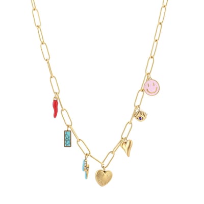Michelle Bijou - Charms ketting - Bedels - Goud - Stainless steel