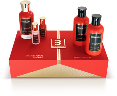 Bharara - Scarlet Luxury Gift Set - Women - Eau De Parfum 100 ml - Eau De Parfum 10 ml (2x) - Body Lotion 200 ml - Shower Gel 200 ml
