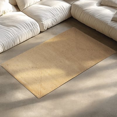 tectake® Vloerkleed 80 x 150 cm – Gevlochten Kleed in Jute-Look – Boho Vloerkleed voor Binnen en Buiten – Weerbestendig en Onderhoudsvriendelijk – Natuurkleur