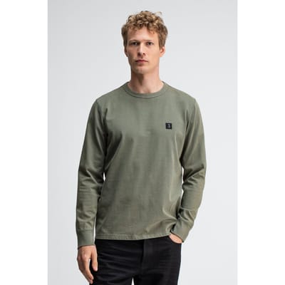 Butcher of Blue Army Tee Ls Dk. Granite Green Size: S | Basic T-Shirts Outlet | Heren | Groen