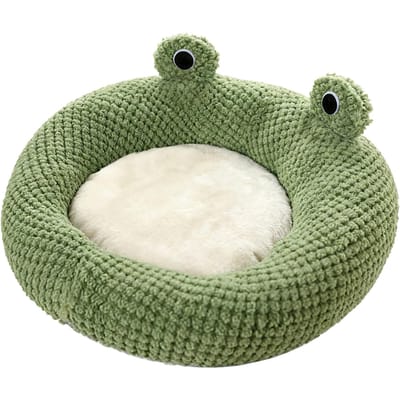 Groen Kattenbed Wasbaar Antislip Waterdichte Bodem Comfortabel Pluche Huisdier Kat Hond Slaapbed