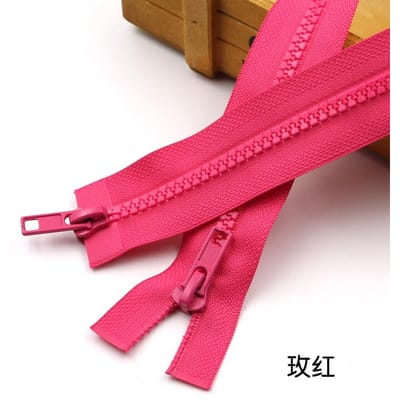 Kleur Nee. 5 Hars Dubbele Kop Open Staart Rits Kledingaccessoires Donsjack Kleding Jas Rits Doe-het-zelf Accessoires Rose red * 60cm one piece * 5 #