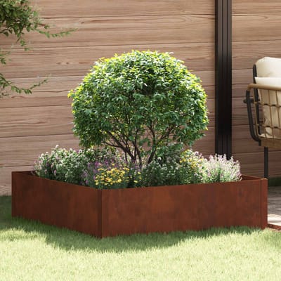 vidaXL - Gazonrand - 100 - x - 100 - x - 35 - cm - Staal - Roestig