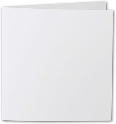 25 Luxe Vierkante Vouwkaarten Wit 155x155mm 220g/m² Ribbelstructuur